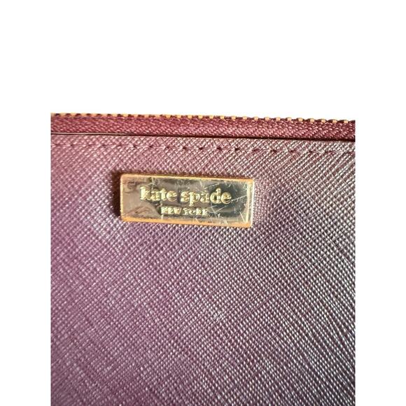 Kate Spade Neda Laurel Way Deep Plum Leather Zip Around Wallet - Picture 9 of 10